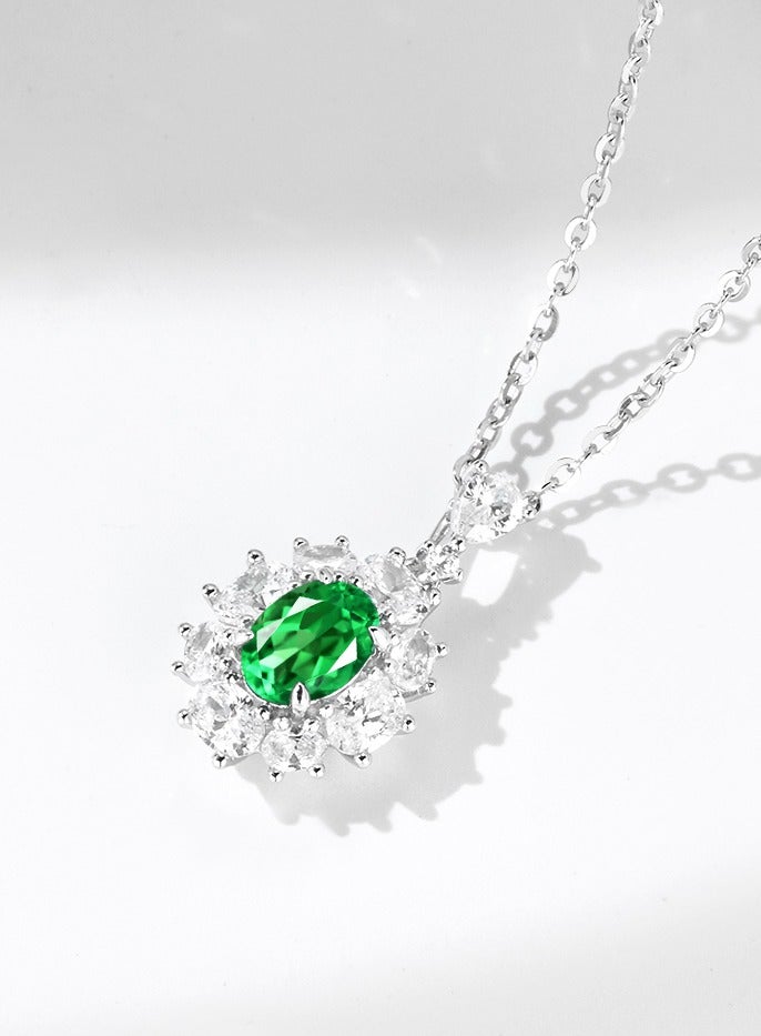 Field diamond necklace   artificial emerald diamond Pendant Necklace necklace for ladies necklace for girls women necklace - Image 4